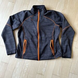 Gray and Orange “Wheaties” Zip-Up Women’s Jacket Size Large